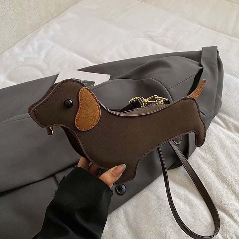 Three-dimensional Dachshund Crossbody Bag Large Capacity Retro Phone Bag  Friends