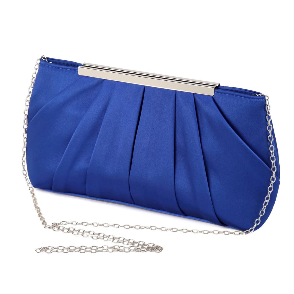 Shoulder Bag for Girl Women Pleated Formal Evening Bag Solid Color Lady Purse Wedding Clutches Cocktail Prom Handbag