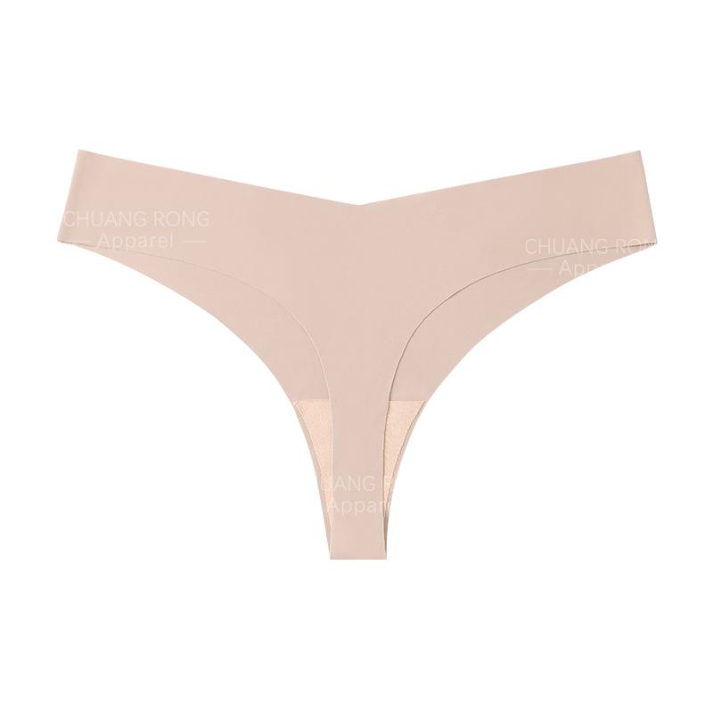 

European and American thong women s low waist sexy one-piece seamless ice silk breathable sports fitness large size women s underwear XL