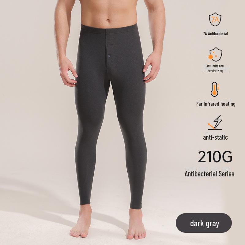 7A Antibacterial Thin Infrared Heating Trousers - Unisex High Waist Warm Threaded Pants for Spring and Autumn