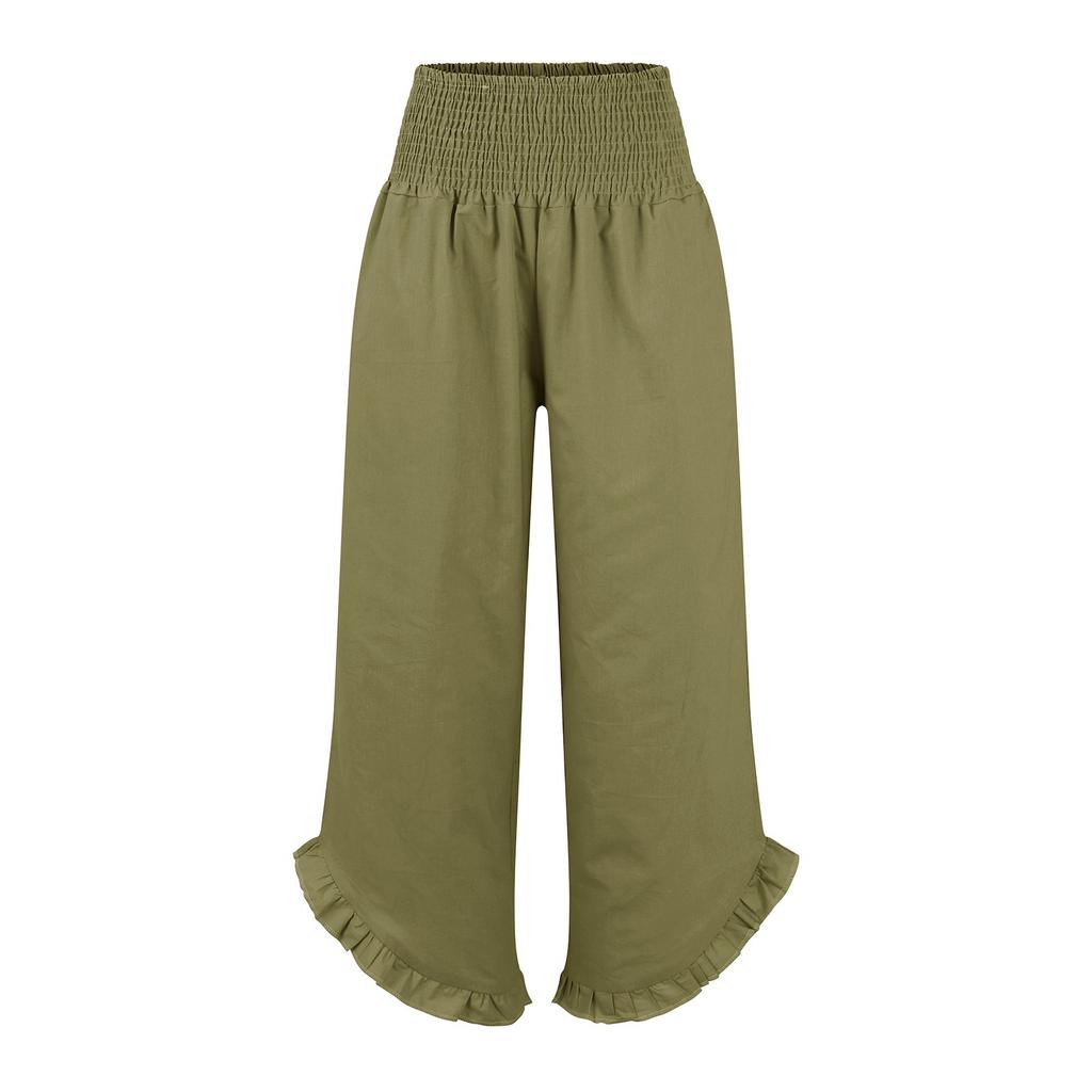 Womens Palazzo Pants Summer Casual Flowy Wide Leg Trousers Beach Travel Vacation Outfits