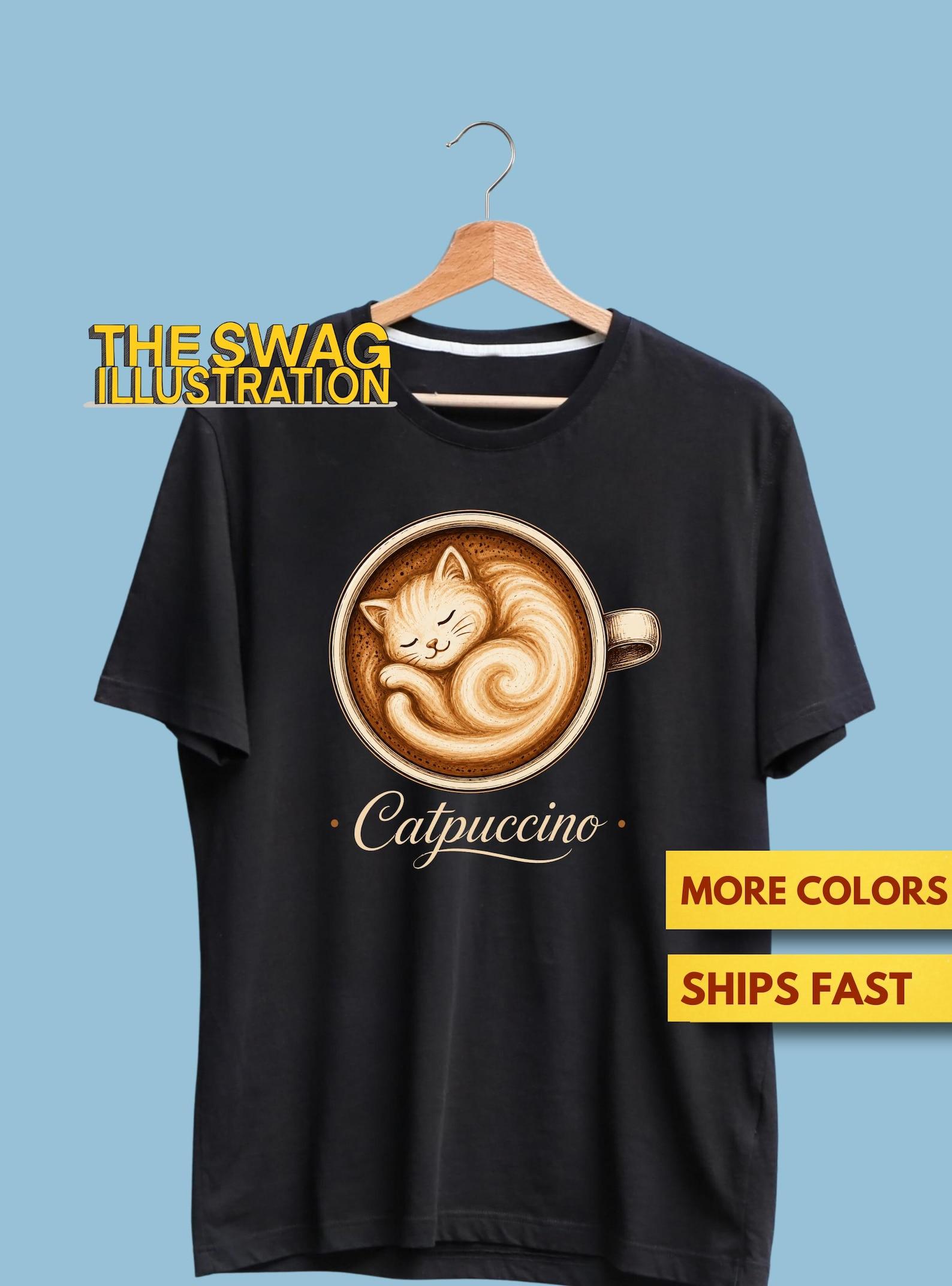 Cute Catpuccino CaT shirt, Cappuccino Lovers GifT shirt, Coffee Lovers GifT shirt, Cute Cat Lovers Pun GifT shirt, Ultra Soft Premium Tee S