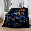 Cristiano Ronaldo Celebration Blanket Durable Comfort Suitable for Picnics Office Chair for All Seasons Digital Print Birthday Christmas Gift Blanket