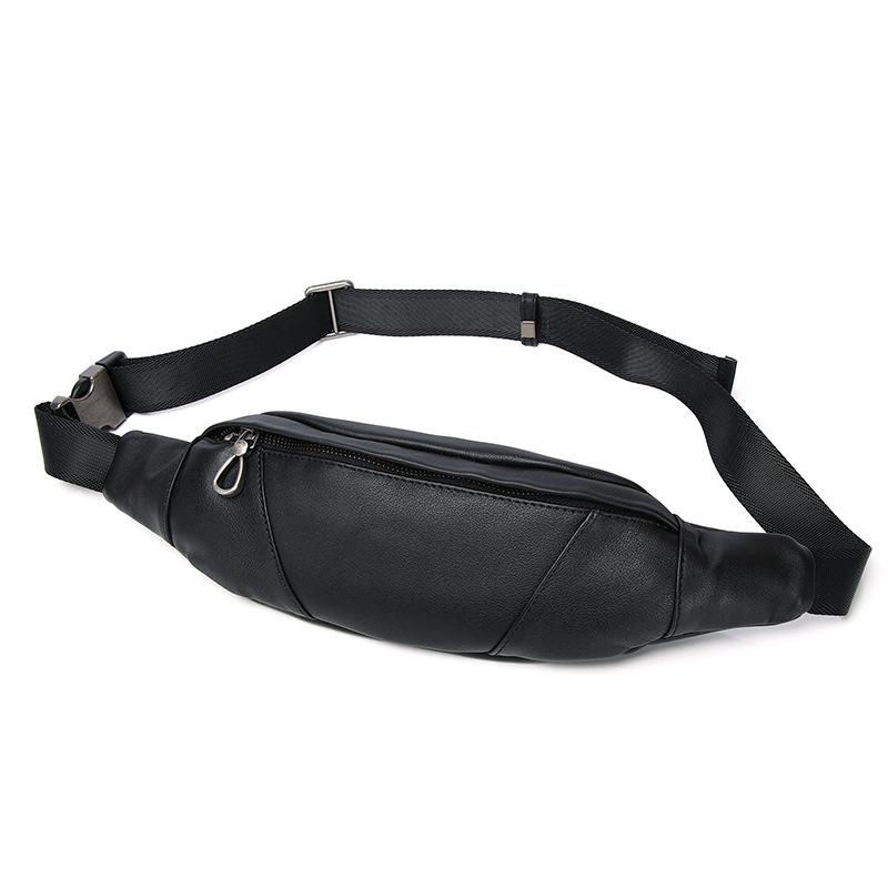 Men'S Cowhide Multi-Functional Fanny Pack Men'S Leather Sports Messenger Breast Bag Mobile Phone Bag Fanny Pack
