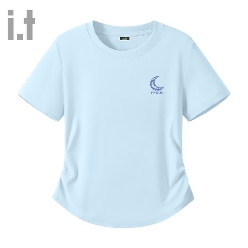

Fingercroxx IT Women s Pleated Slim Fit Short Sleeve T-Shirt XL