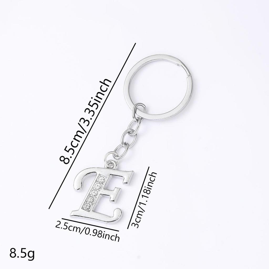 Creative Rhinestone Initials Metal Keychain – Korean Style Car Keyring Party Gift.