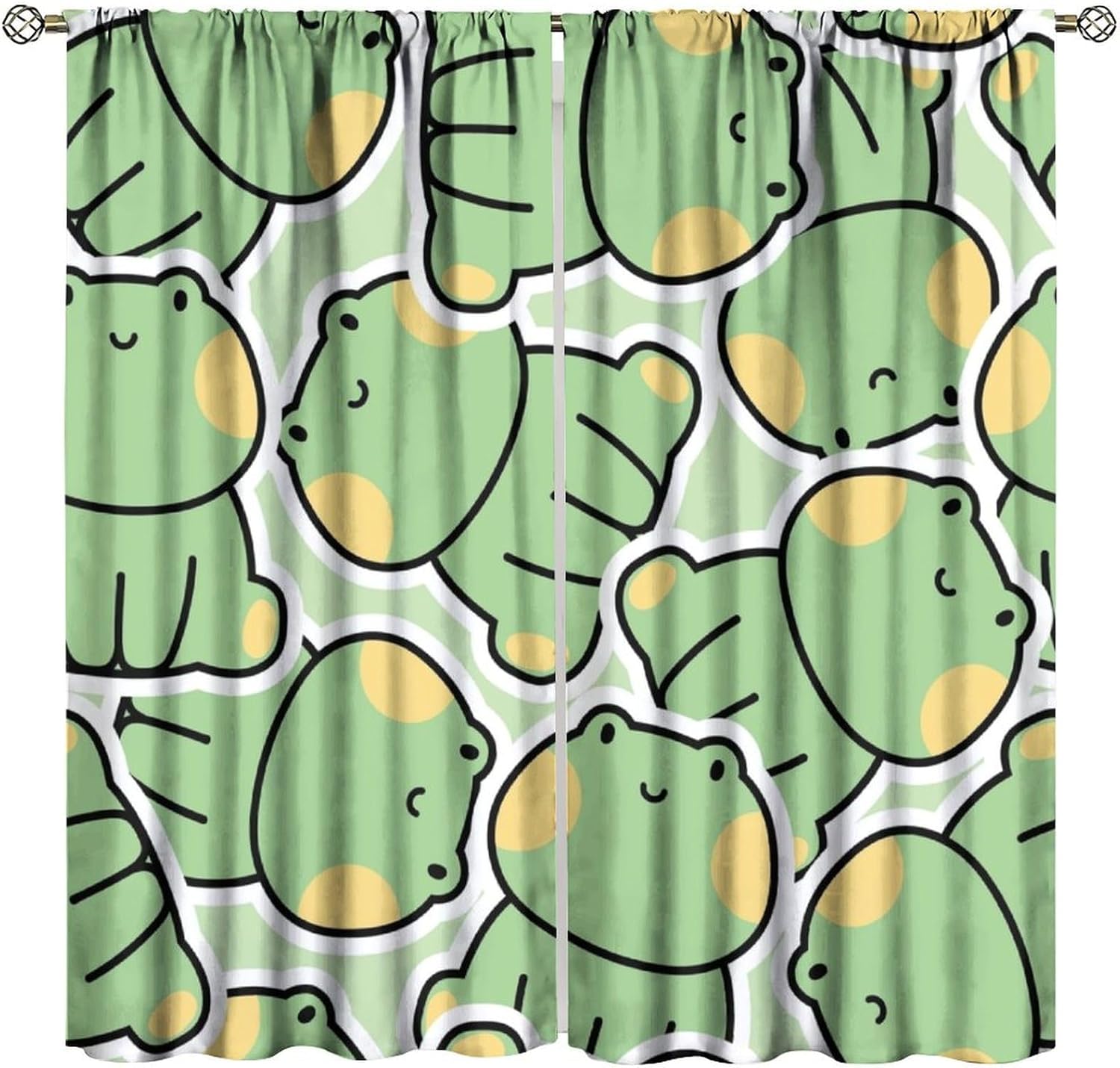 Frog Animal Decor Window Curtain, Frog Shadow Silhouette on The Tree Leaf Tropical Jungle for Home Kitchen Restaurant Decoration 60×150cm