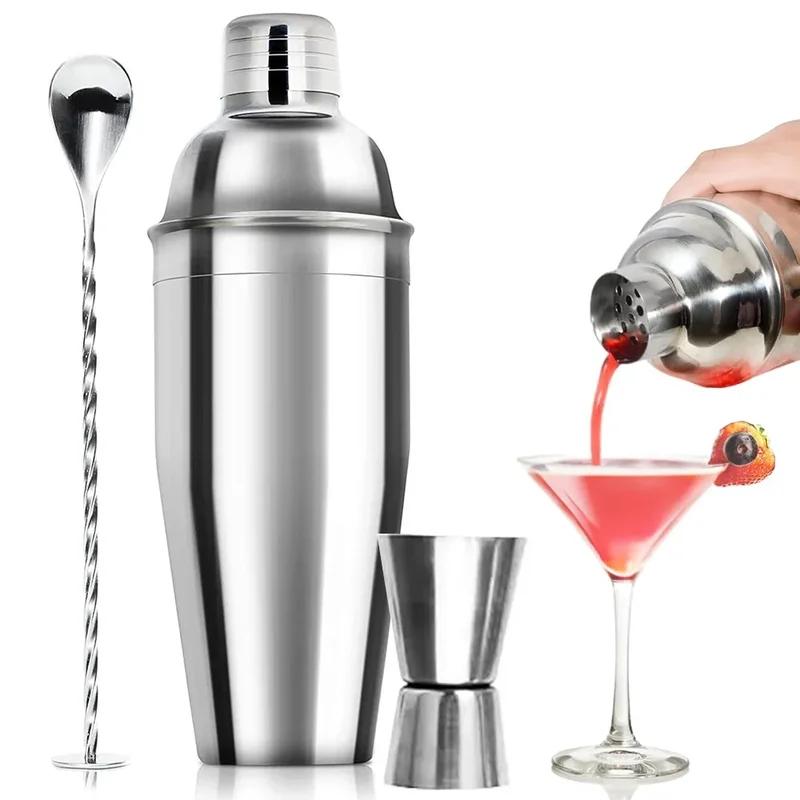 3pcs Cocktail Shaker Set Stainless Steel Bartender Kit Margarita Mixer Martini Drink Barware