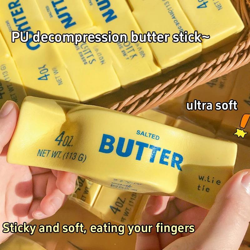 Simulation Big Butter Stick Squishy Fidget Toys Elastic Cube Cheese Stick Funny Squeeze Prank Toy Stress Anxiety Relief Game