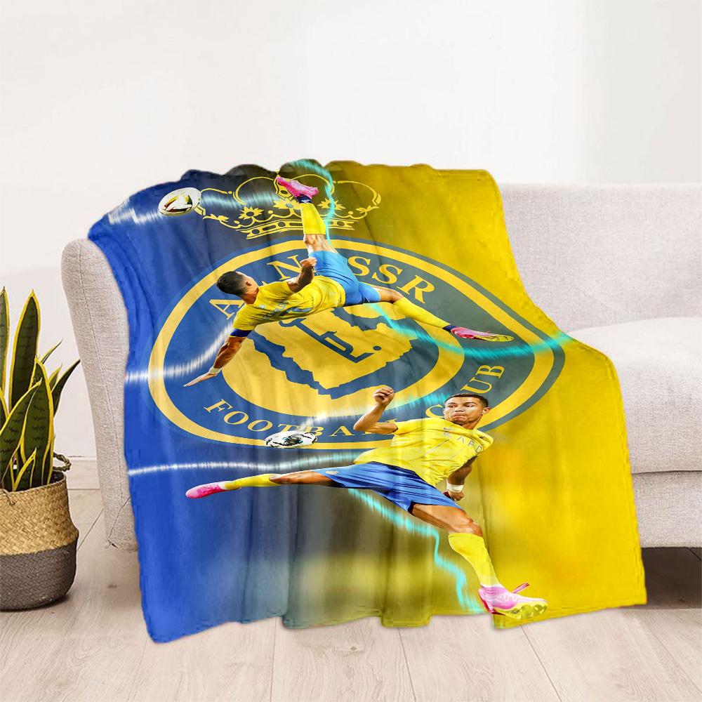 Football Players Action Blanket Warmthful Decor Suitable for Picnics Chair Couch for All Occasions Stylish Decor