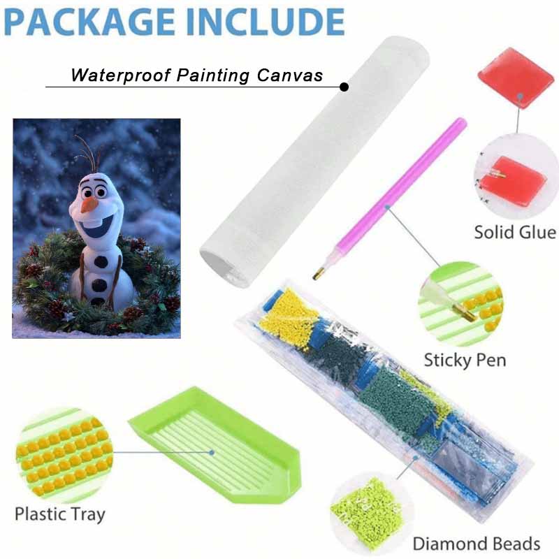 Disney Diamond Painting Kit Olaf Christmas Wreath Hand Embroidery 5D DIY Diamond Art Home Decor Creative Handicrafts Gift For Fans
