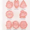 8 Pieces Cookie Cutter Press Christmas Santa Claus Biscuit Mold Plastic Cookie Stamp Confectionery Kitchen Baking Pastry Tools
