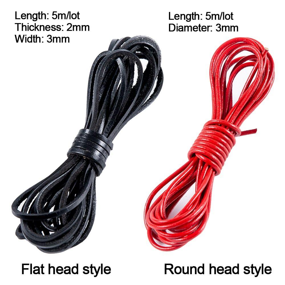 Flat Cow Leather Rope 5Meters Leather Cord Retro Jewelry Making DIY Necklace Bracelet