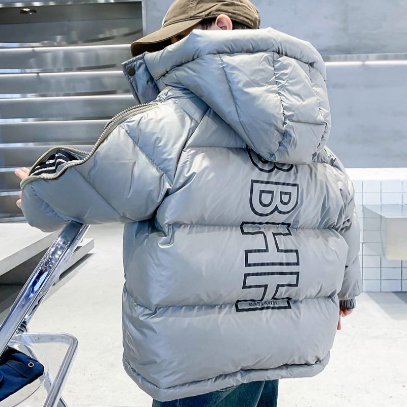 Wintermantel für Jungen, weiße Entendaunenjacke, neuer Stil, verdickter, waschfreier Mantel für mittlere und große Kinder