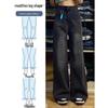 Women's Plus Size High Waist Straight Leg Jeans - 2024 Spring/Autumn, Slimming, Loose Wide-Leg, Floor-Length