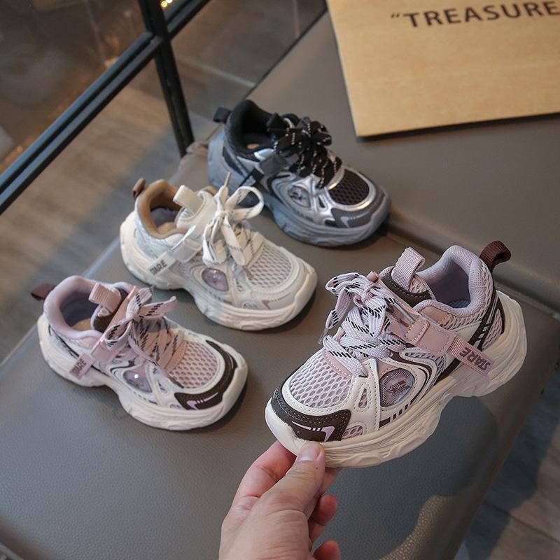 Girls' dad shoes 2025 autumn new children's sports shoes mesh breathable lightweight soft sole boys running shoes tide