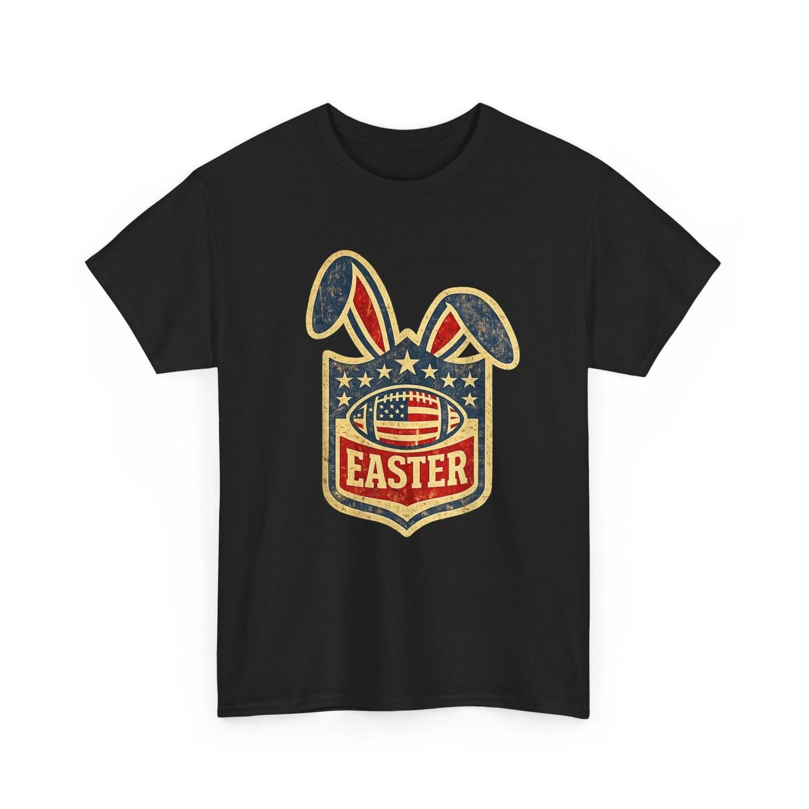 Bunny Football Funny Shirt, Easter Football American Flag T shirt XL