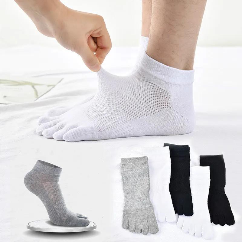 Nuovo 1 Paio Calzini Sportivi Uomo Calzini a 5 Dita Cotone Traspiranti Calzini Sportivi per Dita Vendita Calda