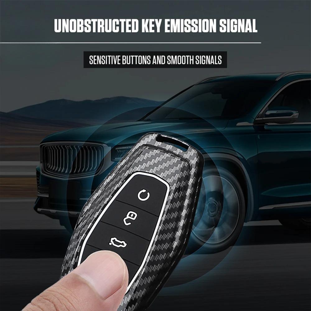 ABS Kohlefaser Auto Schlüsselhülle Abdeckung für Geely Coolray X6 X7 EX7 Emgrand Global Hawk GX7 Fernbedienungszubehör