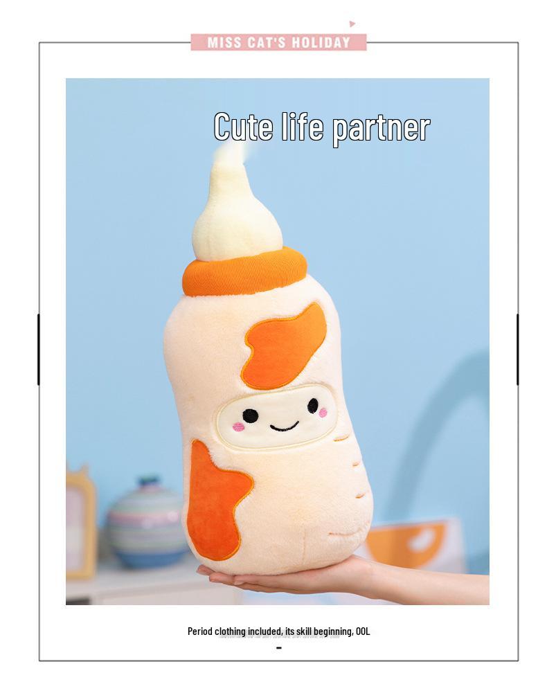 Plush Milk Bottle Pillow: Cute Comfort Doll for Kids