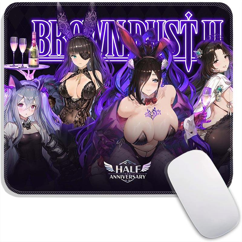 Anime B_Brown Dust II Mouse Pad Small Gaming Mousepad Gamer Non-Slip Edge Standard MousePads PC Compact Stitched Office Mousemat