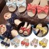 Women Lace-up Closed Toe Comfortable Slip On Bow-knot Linen  Ladies Slippers