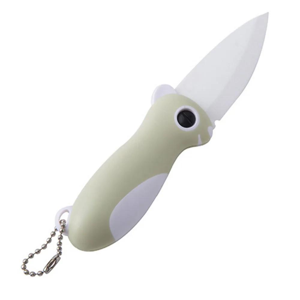 

Ceramic Folding Fruit Knife Household Creative and Cute Mini Portable Sharp Knife Fruit Peeler Multi-functional Cartoon Peeler зелений