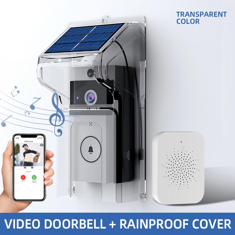 

Smart Video Doorbell With Solar Charging, Wireless Hd Camera, Waterproof Rain Cover, Two-Way Audio, Real-Time Mobile Monitoring as the picture