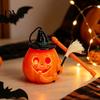Portable Pumpkin Light Glowing Halloween Lantern, Jack O Lantern with Witch Hat Broom, Up Decor, Trick or Treat Prop for Kids Party Decor Lamp