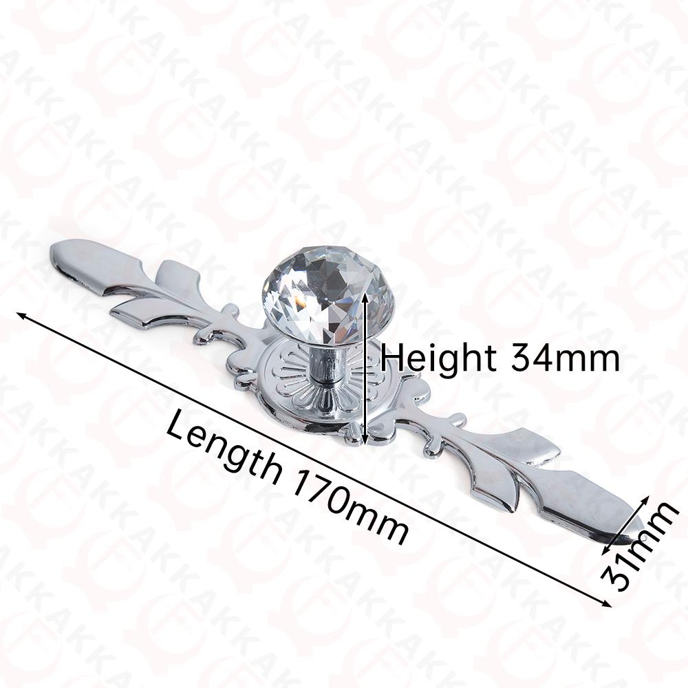 KAK Gold Diamond Crystal Glass Cabinet Knobs and Handles Cupboard Door Pulls Zinc Alloy Kitchen Handle Furniture Door Hardware