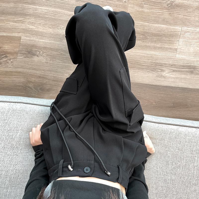 Autumn and Winter Casual Trousers Narrow Version Wide-leg Work Pants Elastic Waist Loose Ladies High Street Slim High Waist Trousers