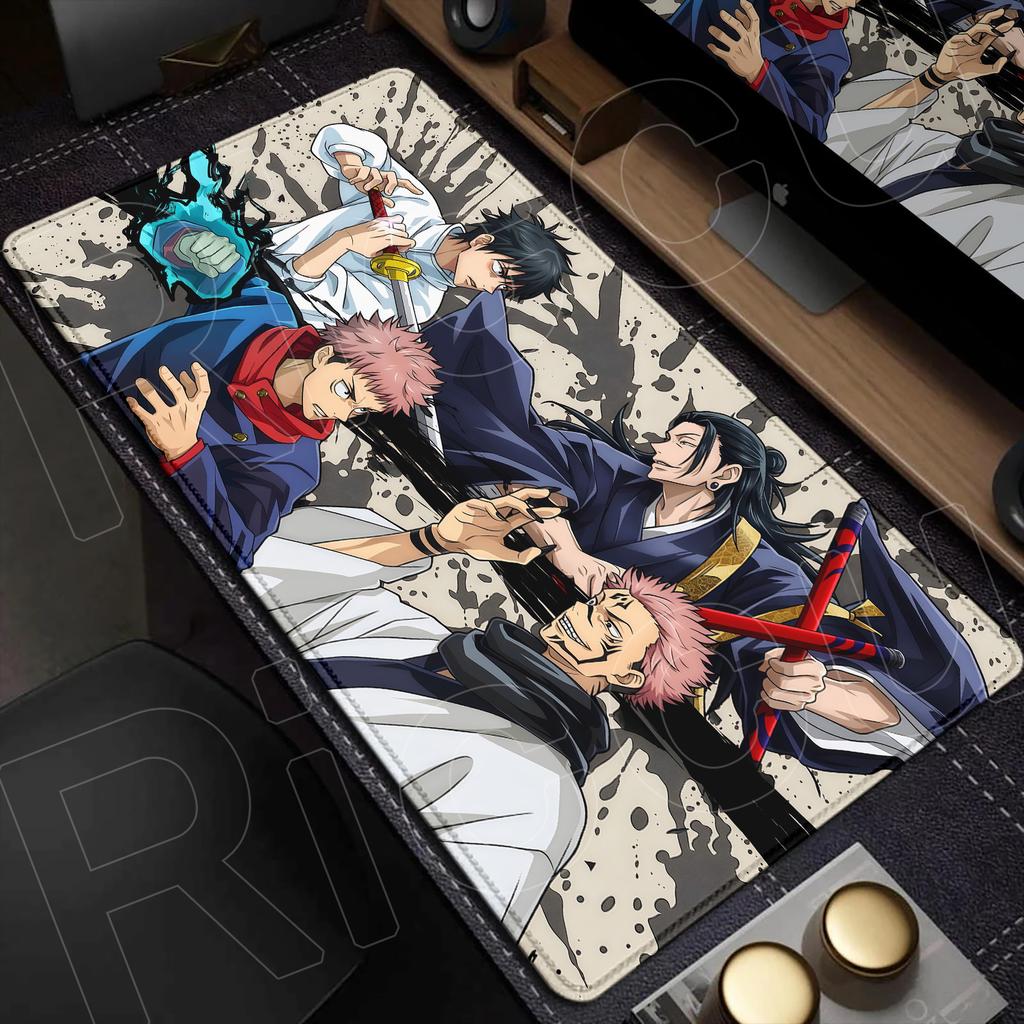 Tapis de Souris XXL Noir Anime Jujutsu Kaisen Gojo Satoru HD 60x30CM Tapis de Souris Périphérique de Jeu Ordinateur Accessoires PC Tapis de Bureau