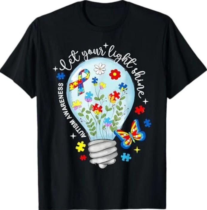 

Kids Light It Up Blue Autism Awareness Ribbon Puzzle Pieces T-Shirt 2XL