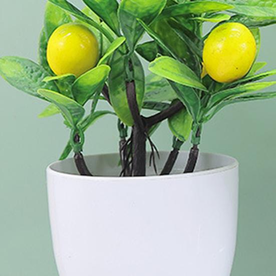 Artificial Lemon Tree Potted Plants Small Fake Yellow Lemons Citrus Tree Faux Fruit Greenery Bonsai Decoration for Indoor Home Office