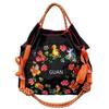 Corrente de Bola Bordado Bolsa Ecológica Elegante de Compras Uma Alça de Ombro Grátis Tecido Amigo do Ambiente Bolsa de Mão Mochila Reutilizável Leve Compacta