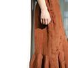 Johnature Women Vintage Linen Trumpet Skirts Solid Color Jacquard High Quality Spring Clothes Women Skirts