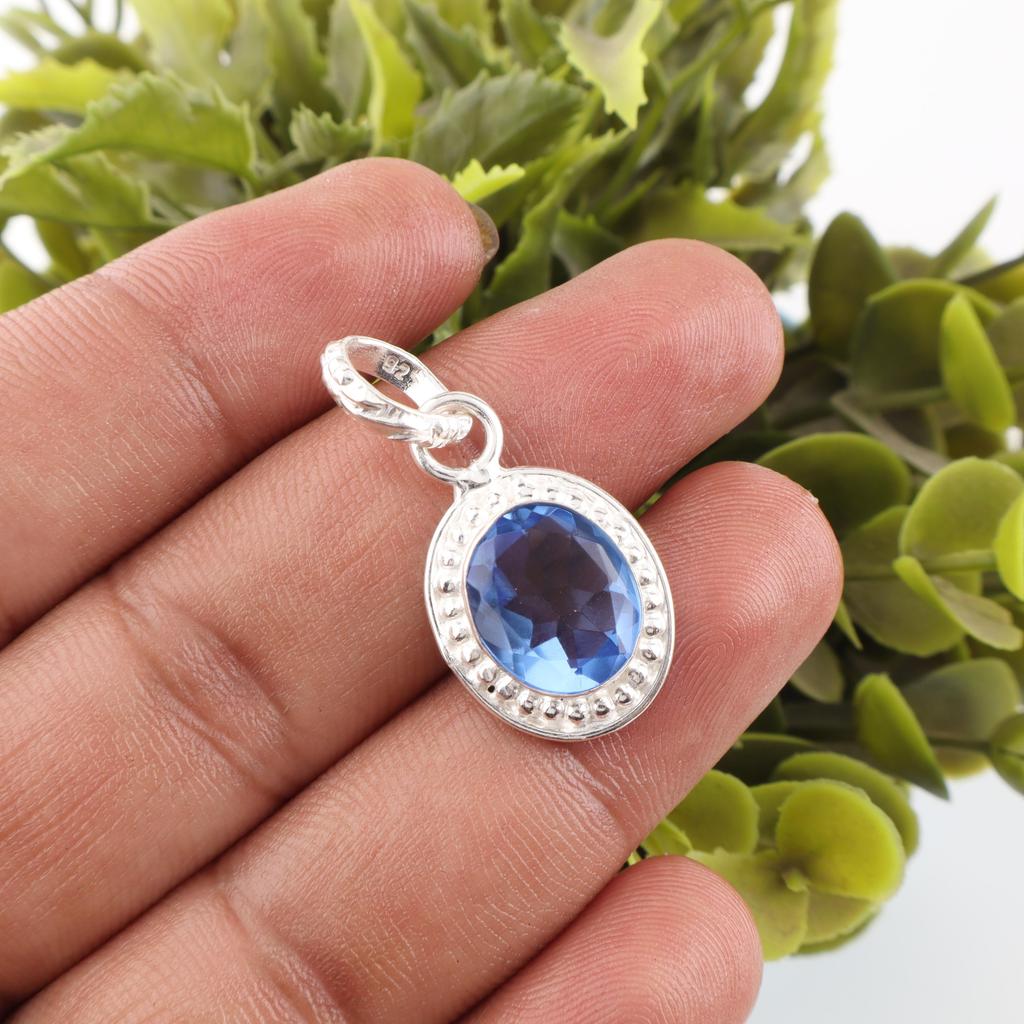 Tanzanite Handmade Gemstone Pendant, 925 Solid Sterling Silver Pendant Dainty Jewelry, Pendant For Engagement Gift