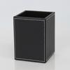 Pen Holder White Stitching Faux Leather Desk Organizer Waterproof Easy To Clean Square Pencil Holder