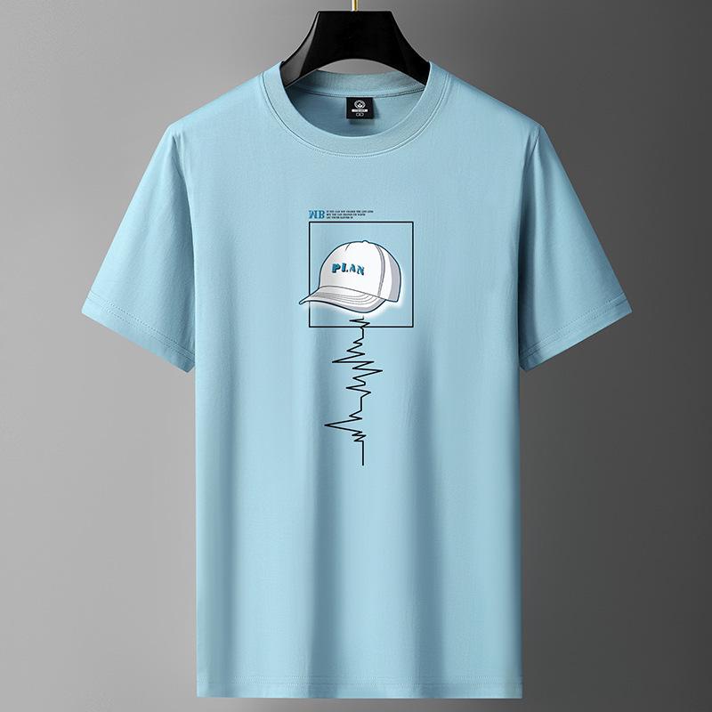 Men's Cotton Loose-Fit Short-Sleeve T-Shirt - Stylish Casual for Teens and Students