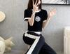 Elegant Women's Summer Casual Suit: Stylish Wide-Leg Pants Two-Piece Set for an Age-Reducing Street Style.