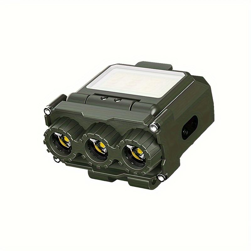 1pc LED Headlamp, Rechargeable Hat Clip Lamp With Wave Induction, 5 Light Modes, Suitable For Outdoor Camping Lighting