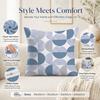 Nordic Blue White Floral Cushion Cover 2D Flat Printed Peach Skin Pillowcase Modern Minimalist Throw Pillow Case For Sofa Decor