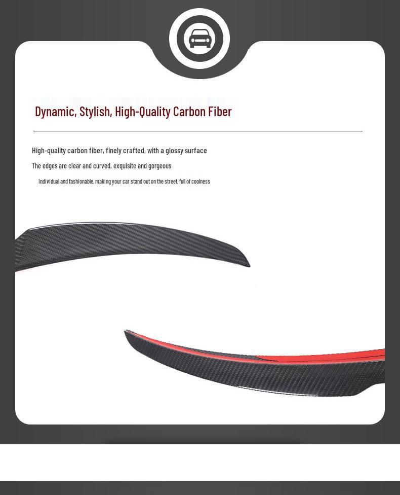 Custom Carbon Fiber Rear Spoiler for Tesla Model Y