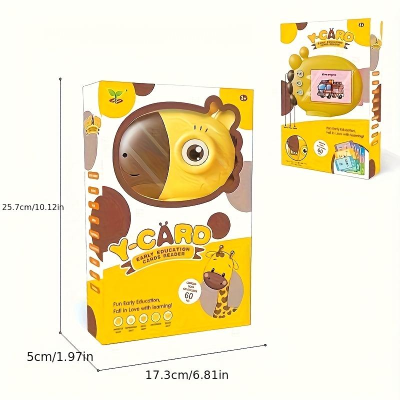 Giraffe Card Reader with 60 Double Sided Cards,Learning Machine for Reading and Writing Skills,Realistic Animal Sounds, Easy Operation,Volume Control
