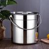 FATTBAO Stainless Steel Portable Storage Bucket with Lid