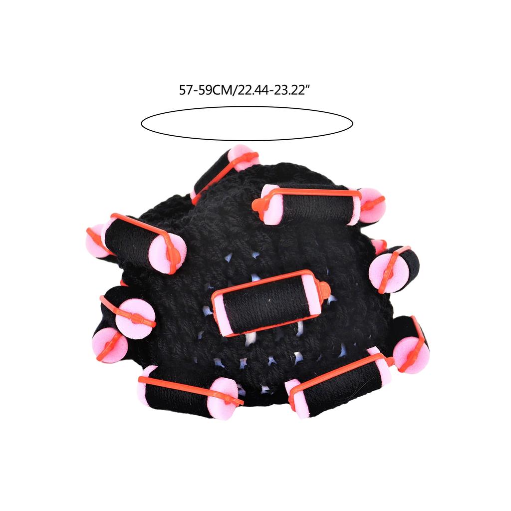 Funny Knit Curler Beanie Hat for Girls Fashion Wig Hat Handcrochet Cosplay Costume Hat Novelty Pullover Hat Headwear