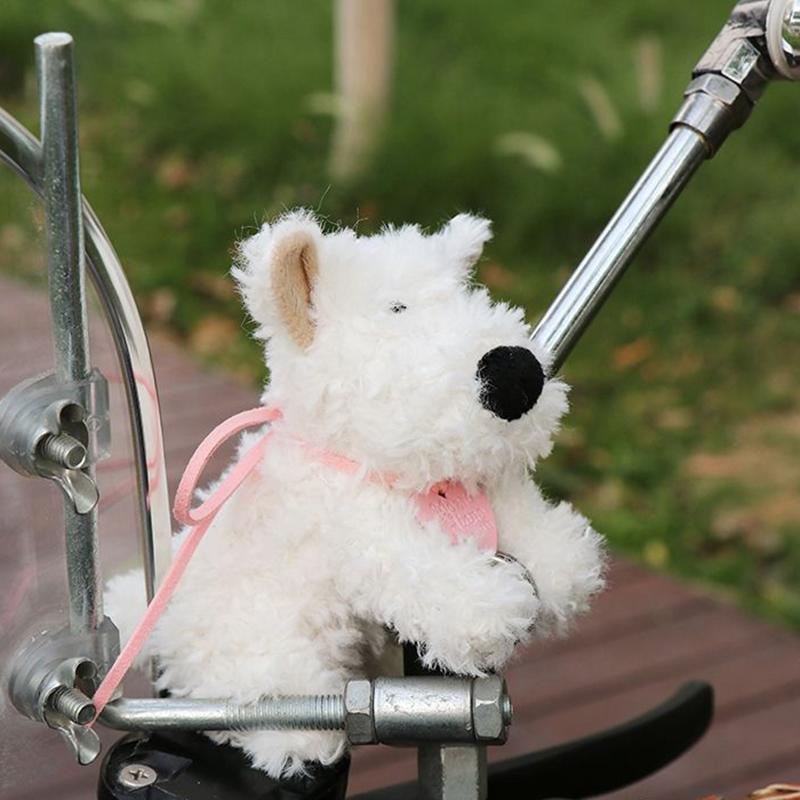 Plush Puppy Motorcycle Ornaments Dog Doll Magnetic Motorcycle Decoration Accessories Electric Moped Bicycle Detachable Pendant