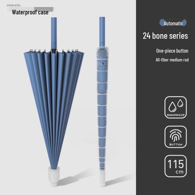 HANDUNYOU 24-Rib Automatic Windproof Long Handle Umbrella