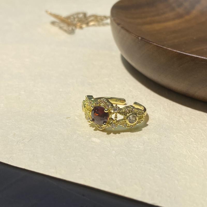 Vintage Style Geometric Adjustable Rings For Women Elegant Fashionable Copper Jewelry