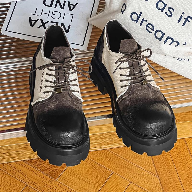 Thick Bottom Man Formal Dress Footwear Round Toe Outdoor Walking Shoes Fashion Party Wedding Dress Footwear Fashion Casual Shoes